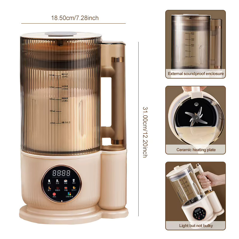 BALASHOV Sojamilch-Maschine und elektrischer Entsafter in Beige, 1500 ml - Bild 6