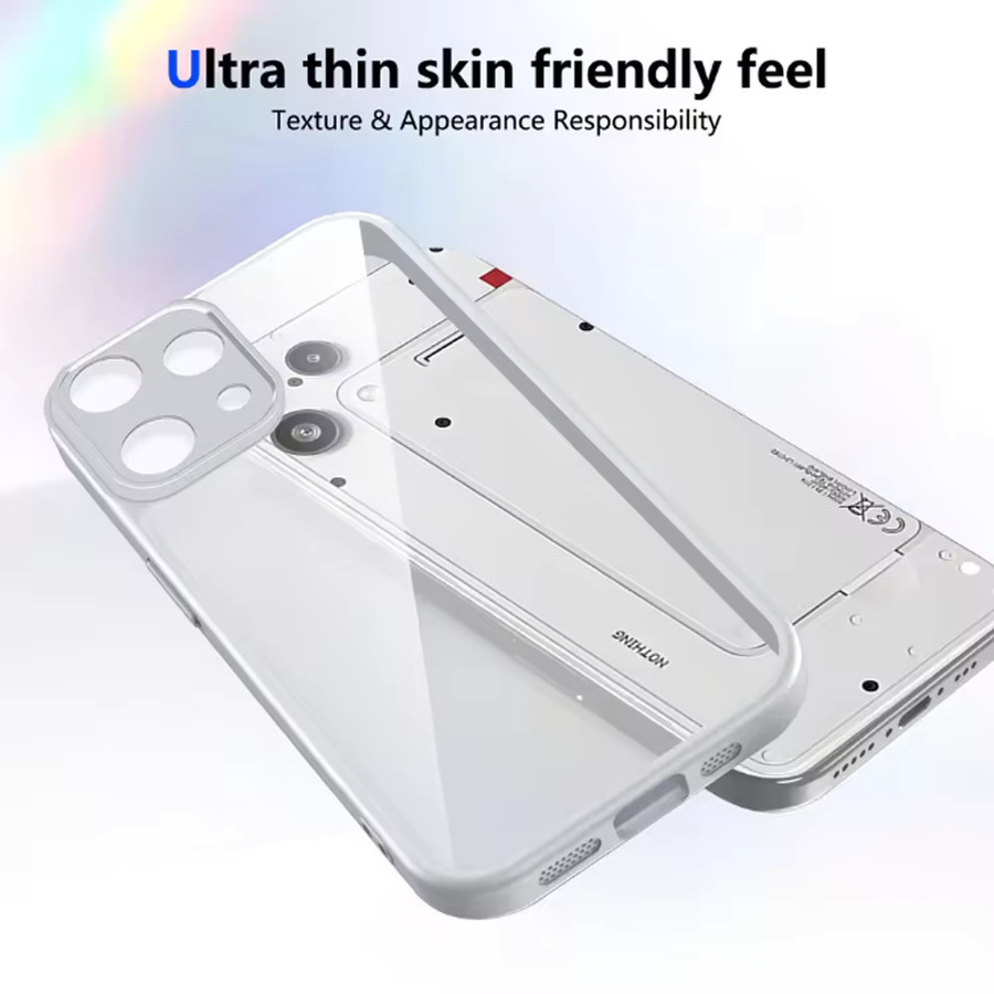 Stoßfeste Silikon-Schutzhülle für Nothing Phone 3A Lite in Transparent/Grau mit matter Rückseite - Bild 3