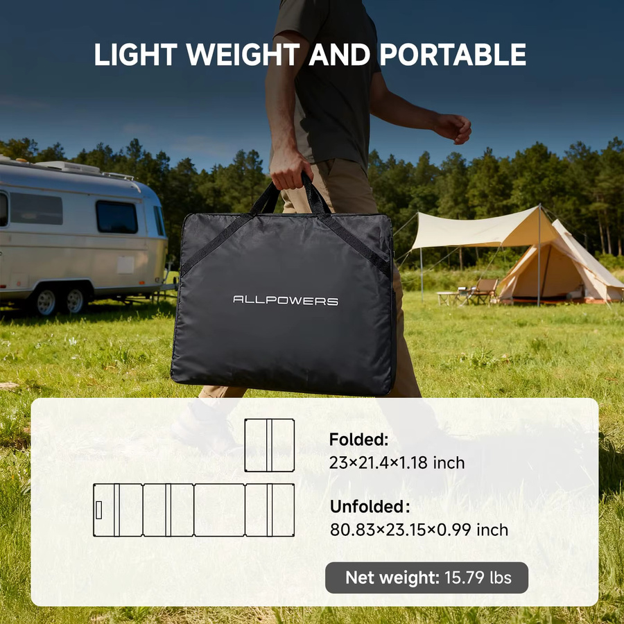 ALLPOWERS Faltbares Solarpanel Mobiles Solarladegerät in Schwarz - Bild 8