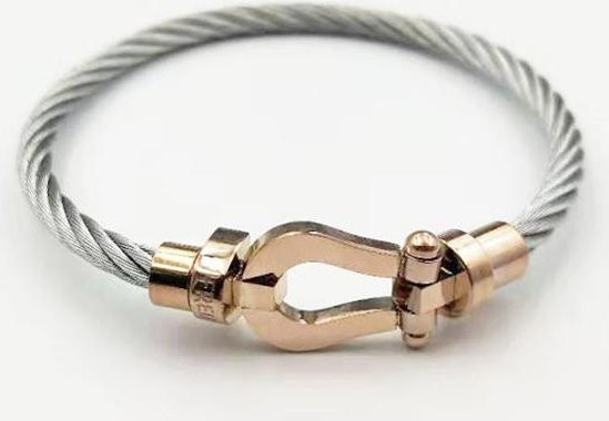 SNQP Armband Edelstahl, Hufeisen-Magnetverschluss, Damen, 17cm - Bild 1