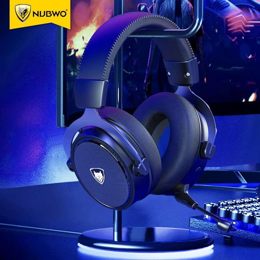 NUBWO Kabelloses Gaming-Headset mit 2,4 GHz und Bluetooth 5.3, Stereo-Kopfhörer mit Geräuschunterdrückung und Mikrofon in Schwarz-Rot für PS5, PS4, PC und Mac - Bild 2
