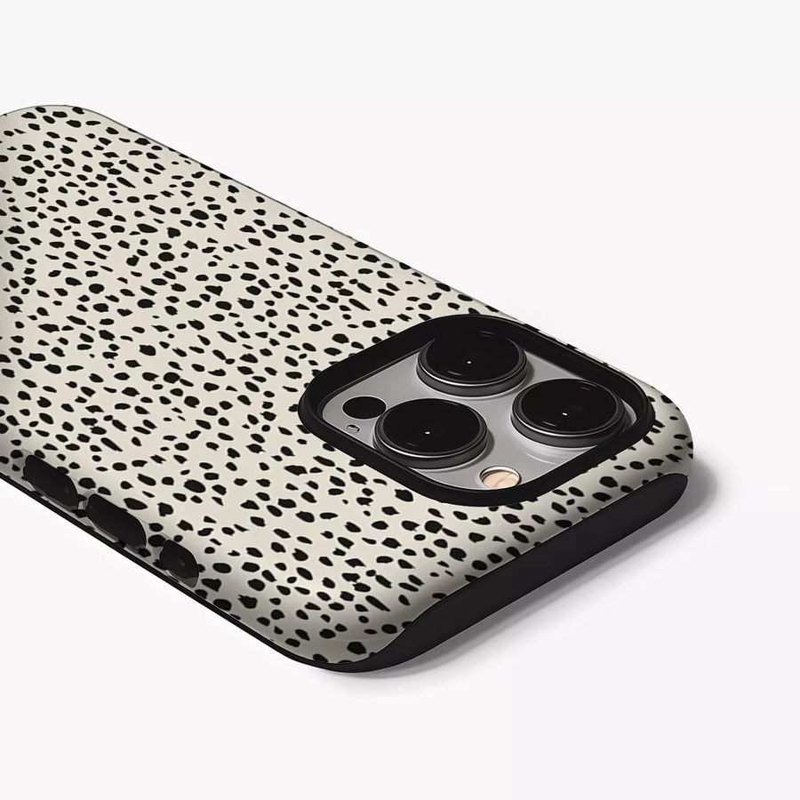 Potdemiel Handyhülle mit neutraler Punktstruktur für iPhone 11 bis 17 Pro Max Plus, doppellagige Rückseite, Farbe: Weiß - Bild 3