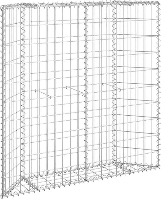 vidaXL Gabionen-Hochbeet Trapezform aus verzinktem Stahl in Silber, B/T/H: 100 x 20 x 100 cm - Bild 1