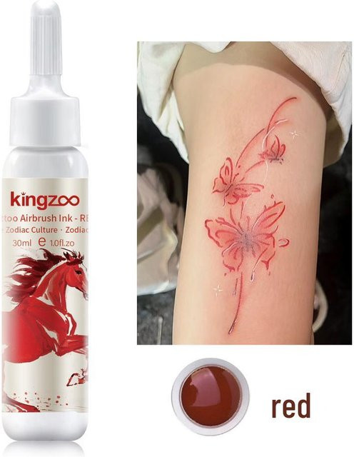 GlowEssence Airbrush-Tattoo-Farbe, 30 ml, rot, Unisex - Bild 1