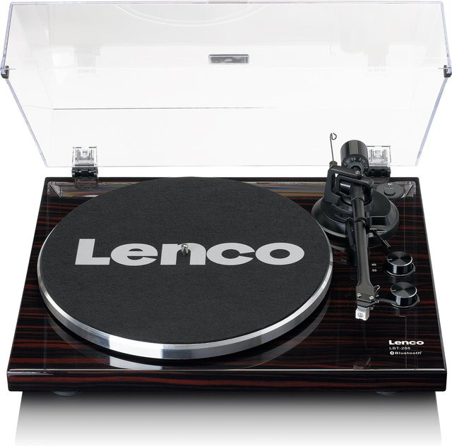 Lenco LBT-288WA Wood Plattenspieler in Braun mit Riemenantrieb und USB-C Anschluss - Bild 1