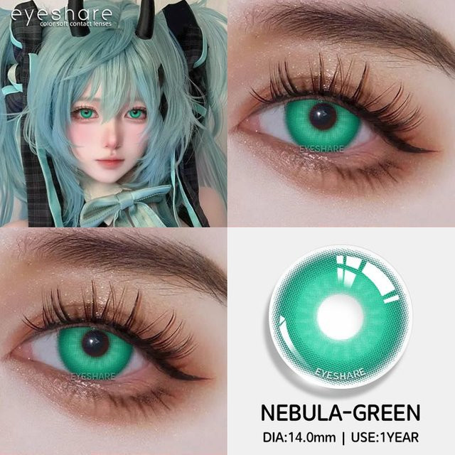 Amara Nebula-Green Farbige Kontaktlinsen Jahreslinsen, 2 Stück - Bild 1