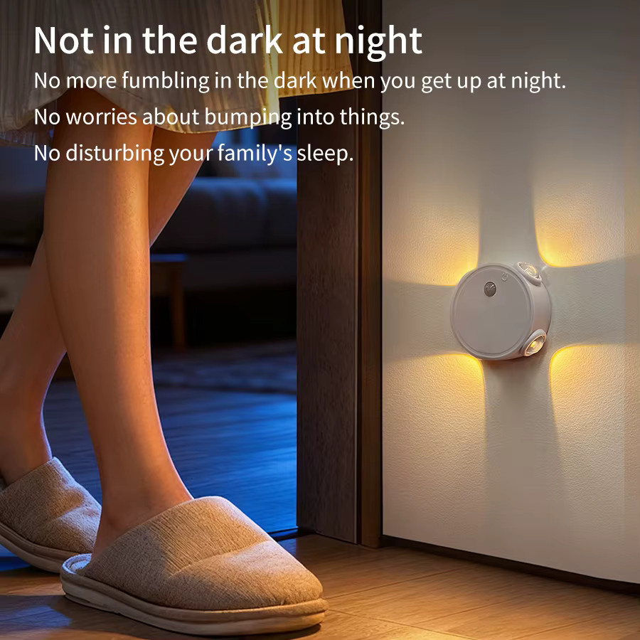 GGBEE LED Nachtleuchte mit Bewegungssensor, dimmbar und wiederaufladbar, magnetische kabellose Wandlampe in Weiß für Treppen und Schlafzimmer - Bild 3
