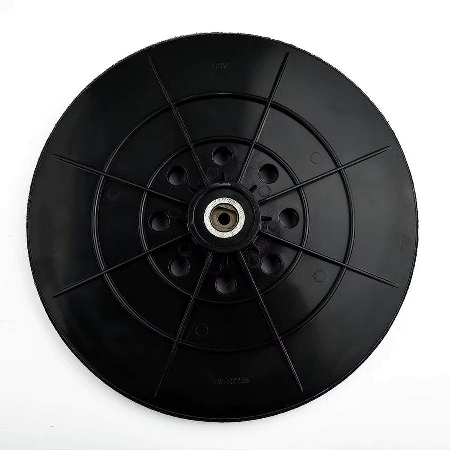 Vibratite Backup Pad für Trockenbau Schleifer mit 8 Loch Klett und 6mm Gewinde, 9 Zoll, Schwarz - Bild 2