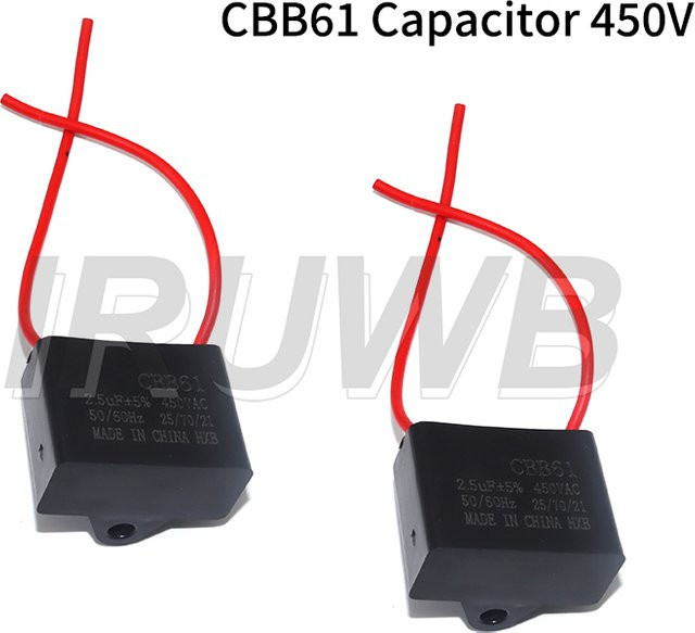 IRUWB CBB61 Lüfterstartkondensator 450 V in Schwarz - Bild 1
