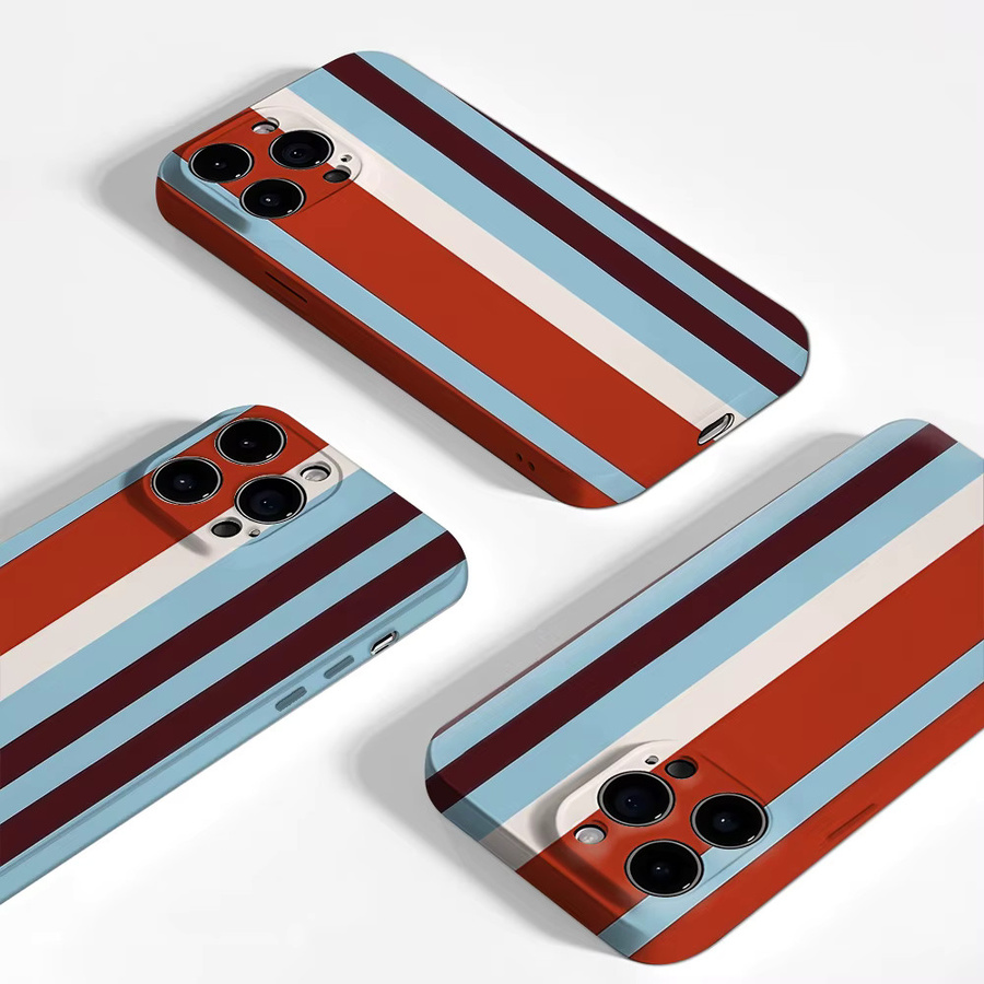 Luxuriöse doppellagige Handyhülle für Apple iPhone mit bunten vertikalen Streifen in Multicolour - Bild 4