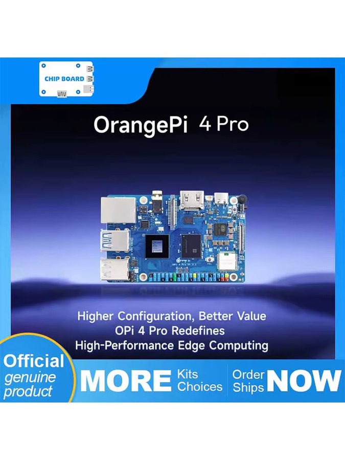 Orange Pi 4 Pro SBC mit 3 TOPS NPU, 4GB LPDDR5, Rockchip RK3399, Blau - Bild 3