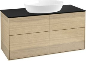 V&B Waschtischunterschrank Finion mit Wandbeleuchtung in Oak Veneer, Farbe Braun, Breite: 120 cm, Tiefe: 50,1 cm - Bild 1