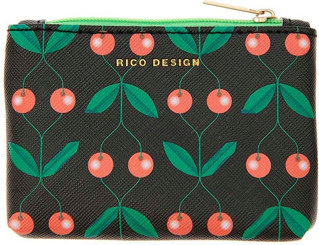 Rico Design Paper Poetry Etui Kirschen schwarz B: 10,5 cm, H: 7,5 cm - Bild 1