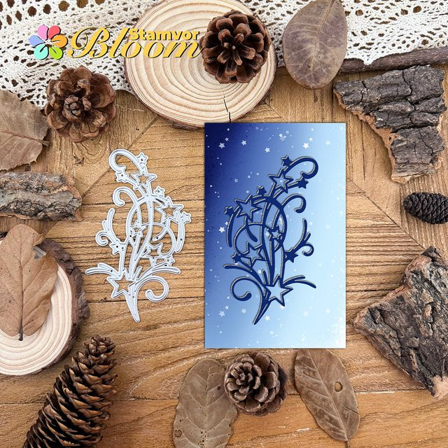 Metall Stanzform Winter Sterne in Silber für Scrapbooking und dekorative Prägung - Bild 1