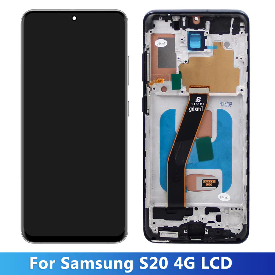 Samsung S20 4G LCD Display Touchscreen Digitizer mit Rahmen Ersatz für G980 G980F G980F/DS in Schwarz oder Grau - Bild 4