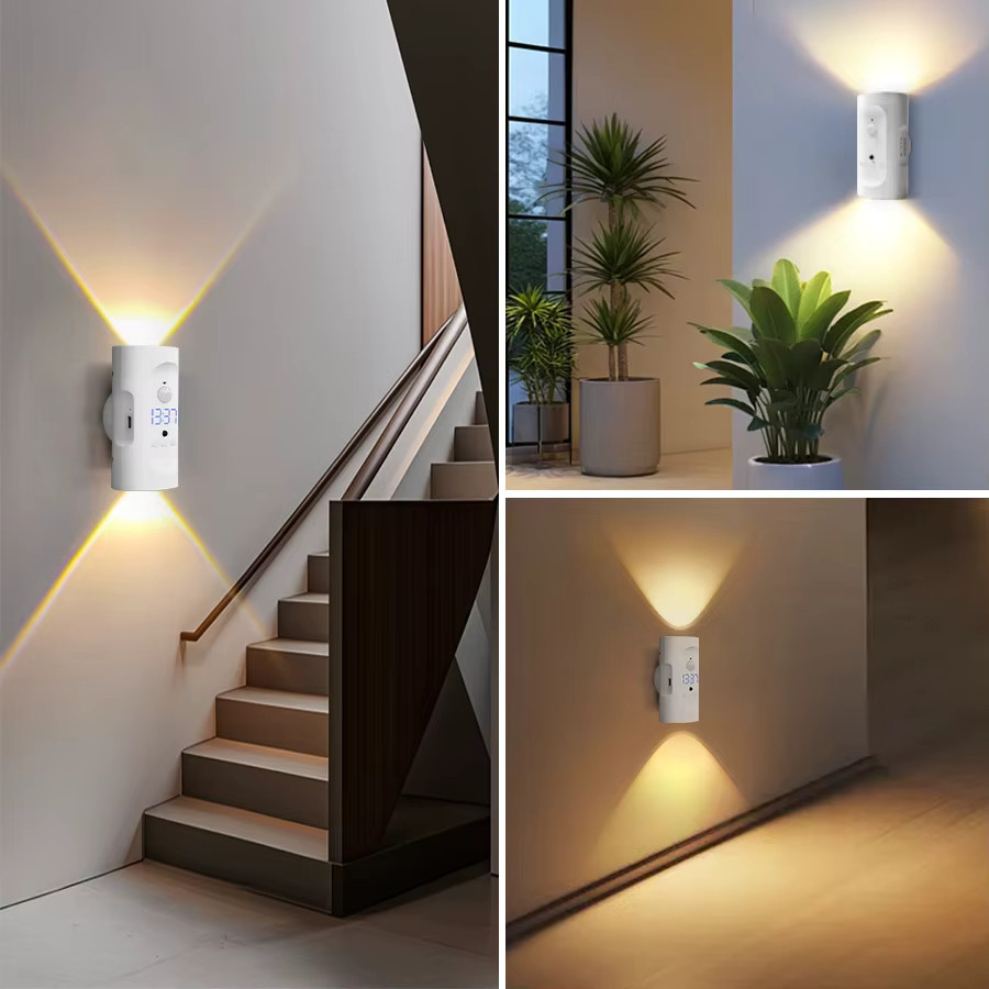 GGBEE LED Magnetische Wandleuchte mit Bewegungssensor und Fernbedienung, Wiederaufladbare Doppelkopf Wandlampe in Weiß für Flur und Schlafzimmer - Bild 6