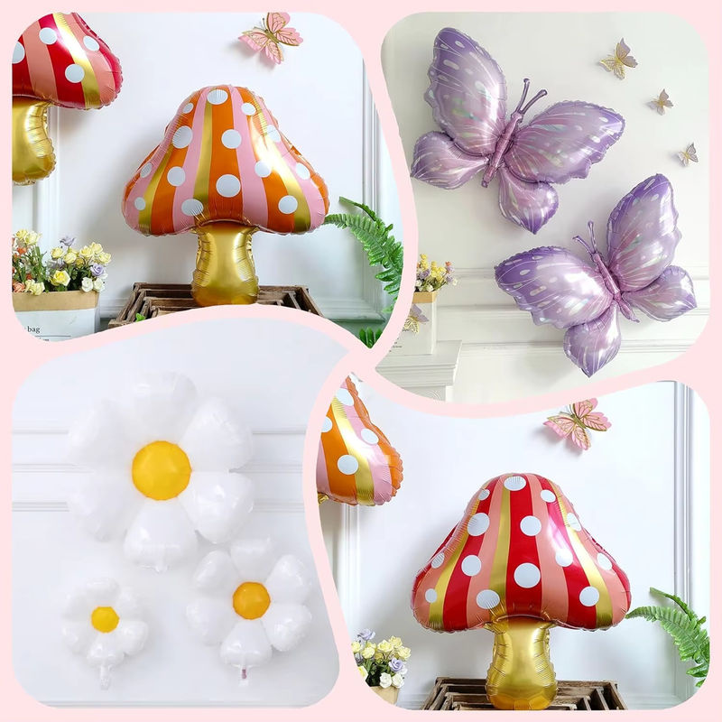 Frühlings-Feen-Ballongirlanden-Set mit 115 rosa und lila Ballons sowie Gänseblümchen-, Schmetterlings- und Pilz-Folienballons für Kindergeburtstage und Waldwunderland-Partys - Bild 4