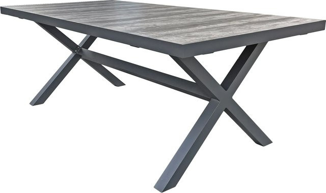 Garden Pleasure Gartenmöbel-Set Rana/Davina 7-teilig mit Keramik-Tisch in Grau aus Teakholz und Aluminium - Bild 1