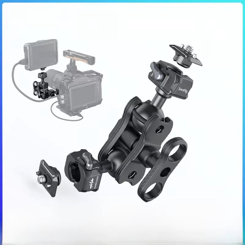 SmallRig Quick Release Kugelkopf Magic Arm mit 360 Grad Drehung und Drop-In Hawklock Kamera Klemme in Schwarz - Bild 1