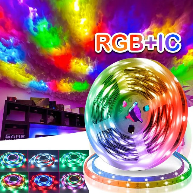 WS2812B RGBIC LED-Streifenlicht Dreamcolor mit USB-Anschluss, 5V 5050SMD, Multicolour, selbstklebend - Bild 1