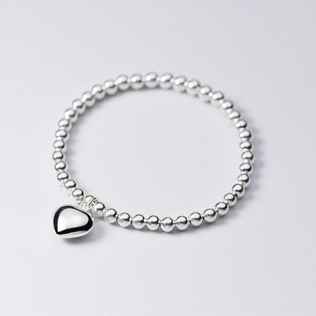 Trustdavis Armband, 925 Silber, Perle, Herz, Damen, grau - Bild 1