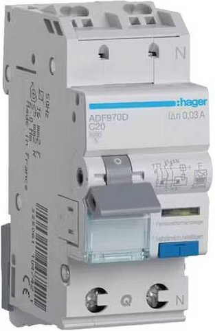 Hager ADF970D FI-Schutzschalter und Leitungsschutzschalter 2polig 20A 0,03A 230V - Bild 1