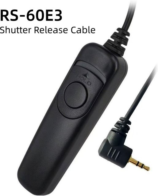 RS-60E3 Kabelgebundener Fernauslöser für Canon R6II R7 R8 R10 R50 R RP M5 M6II 90D 80D und Pentax K3 K5 in Schwarz - Bild 1