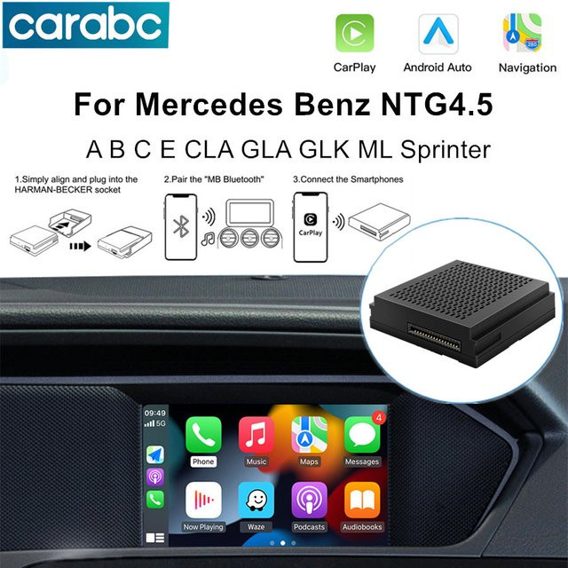 CARABC Wireless CarPlay und Android Auto Navigationsmodul für Mercedes Benz NTG4.5 in Schwarz - Bild 1