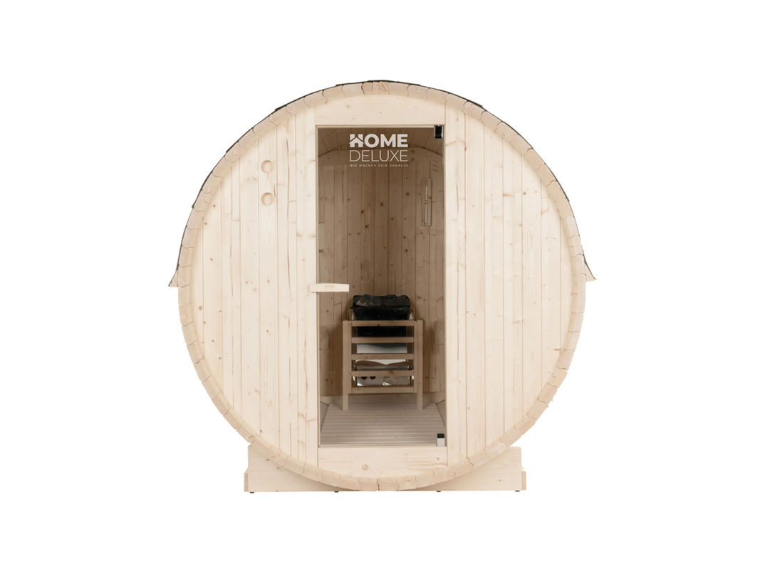 HOME DELUXE Outdoor Fasssauna LAHTI L aus Fichtenholz in Holzfarben, B/H: 194,8 x 191,7 cm - Bild 3