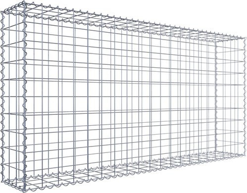 Gabiona Gabione aus Stahl in Silberfarben, B/T/H: 200 x 100 x 30 cm - Bild 1