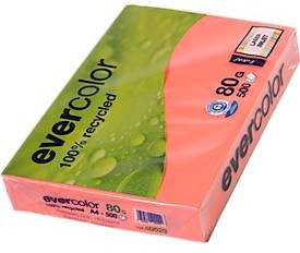 Clairefontaine EVERCOLOR Kopierpapier DIN A4, 80 g/m², 500 Blatt, Himbeerrot und Grün - Bild 1