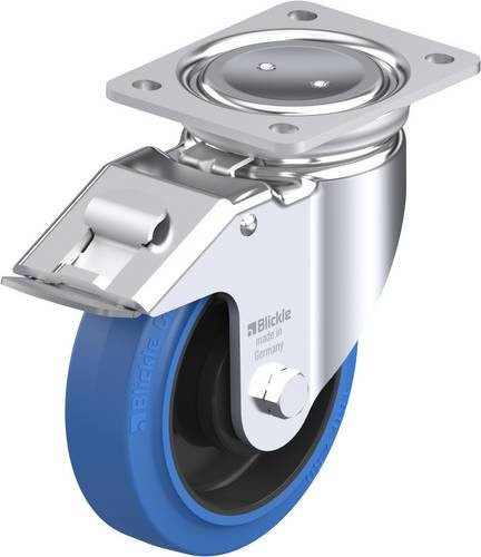 Blickle Lenkrolle LUH-POEV 160KA-FI-SB mit Feststeller in Schwarz-Blau aus Stahl, Rad-Durchmesser: 160 mm, Tragfähigkeit: 400 kg - Bild 1