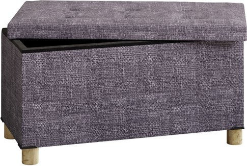VCM Sitztruhe Sizos L Stoff Sitzbank mit Aufbewahrungsfunktion, Schwarz/Anthrazit, H x B x T: 40 x 76 x 38 cm - Bild 2