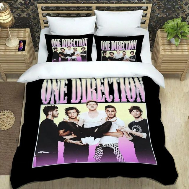 O-ONE Bettwäsche-Set mit Musikband-Motiv aus Mikrofaser, Mehrfarbig, B/H: 140 x 210 cm - Bild 1