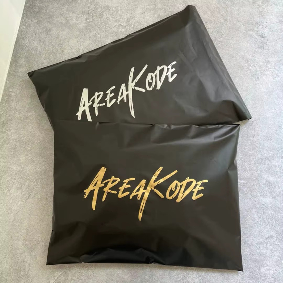 Schwarze wasserdichte Express-Tasche aus Kunststoff mit selbstklebendem Verschluss - Bild 3