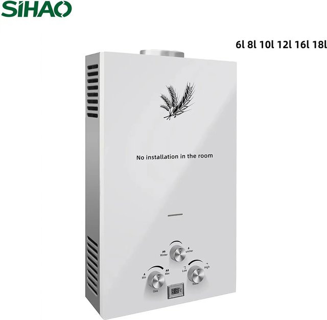 SIHAO LPG Durchlauferhitzer aus Edelstahl in Silber mit LED-Anzeige und intelligenter Steuerung - Bild 1