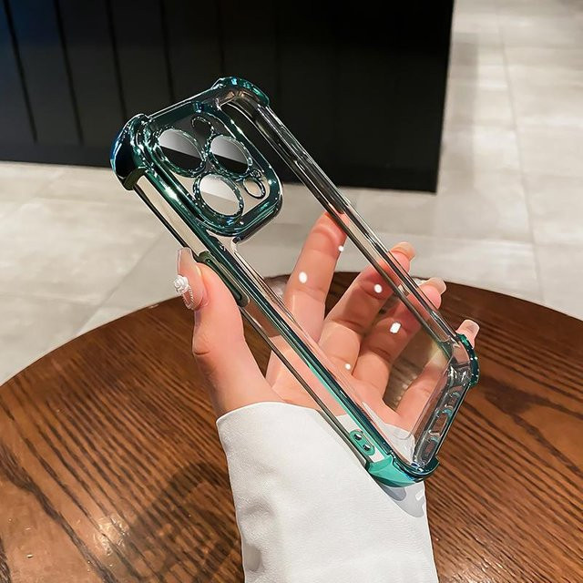Stoßfeste transparente Handyhülle mit luxuriöser Beschichtung für iPhone 12 13 14 15 16 Pro Max Plus XS XR X von Yiran Bag in Braun - Bild 1