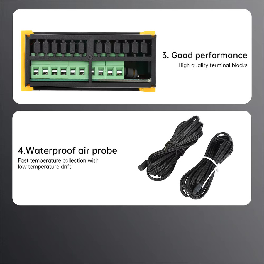 Gaqqee ETC-974 Intelligenter Digitalanzeige-Temperaturregler für Kompressor, Frost und Lüfter, DC12V/24V & AC110V/220V - Bild 4