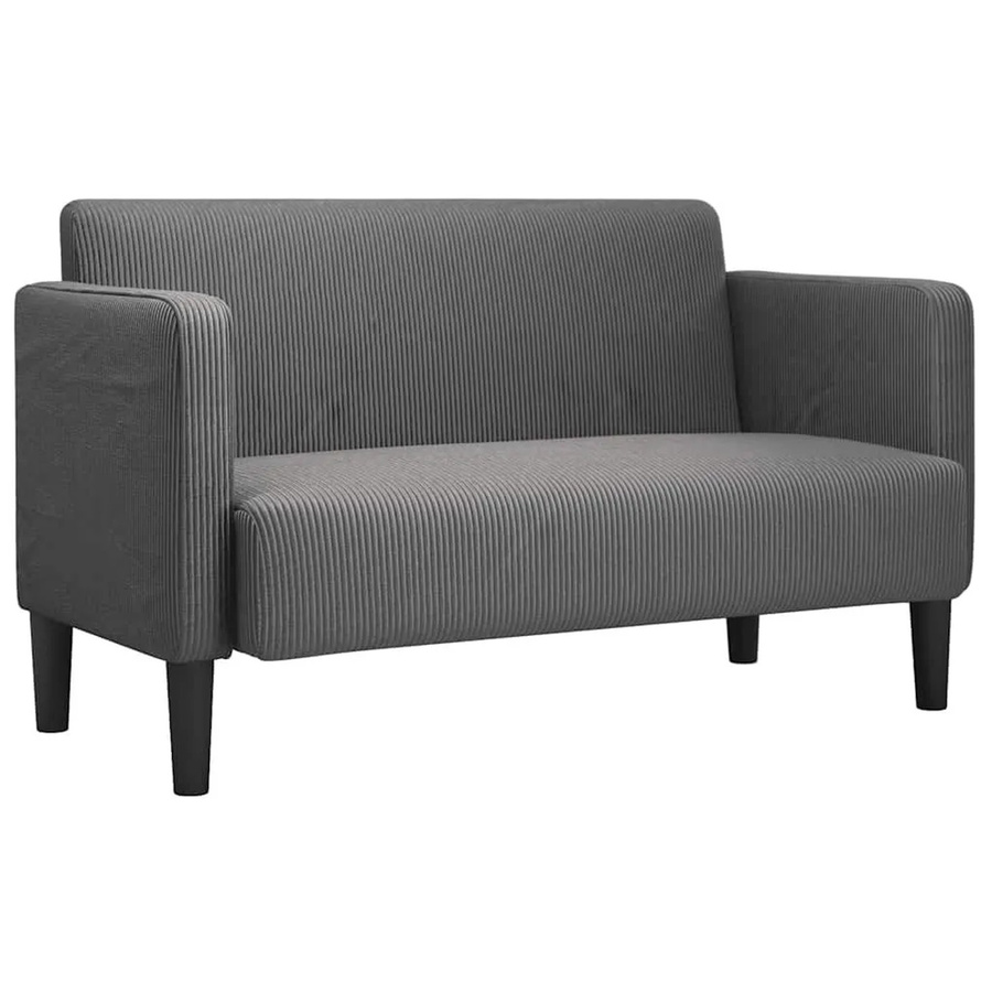 vidaXL Zweisitzer-Sofa in Dunkelgrau mit Cordstoff, Modernes Polstersofa für das Wohnzimmer, B/T/H: 124 x 68 x 74,5 cm - Bild 2