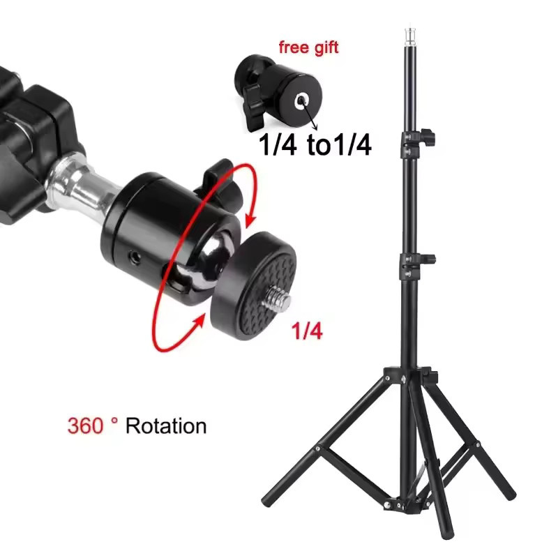 Xiaohui Universeller Tragbarer Stativ-Halter für HY300 Mini-Projektor, Schwarz, Höhe: 50 cm bis 160 cm - Bild 3