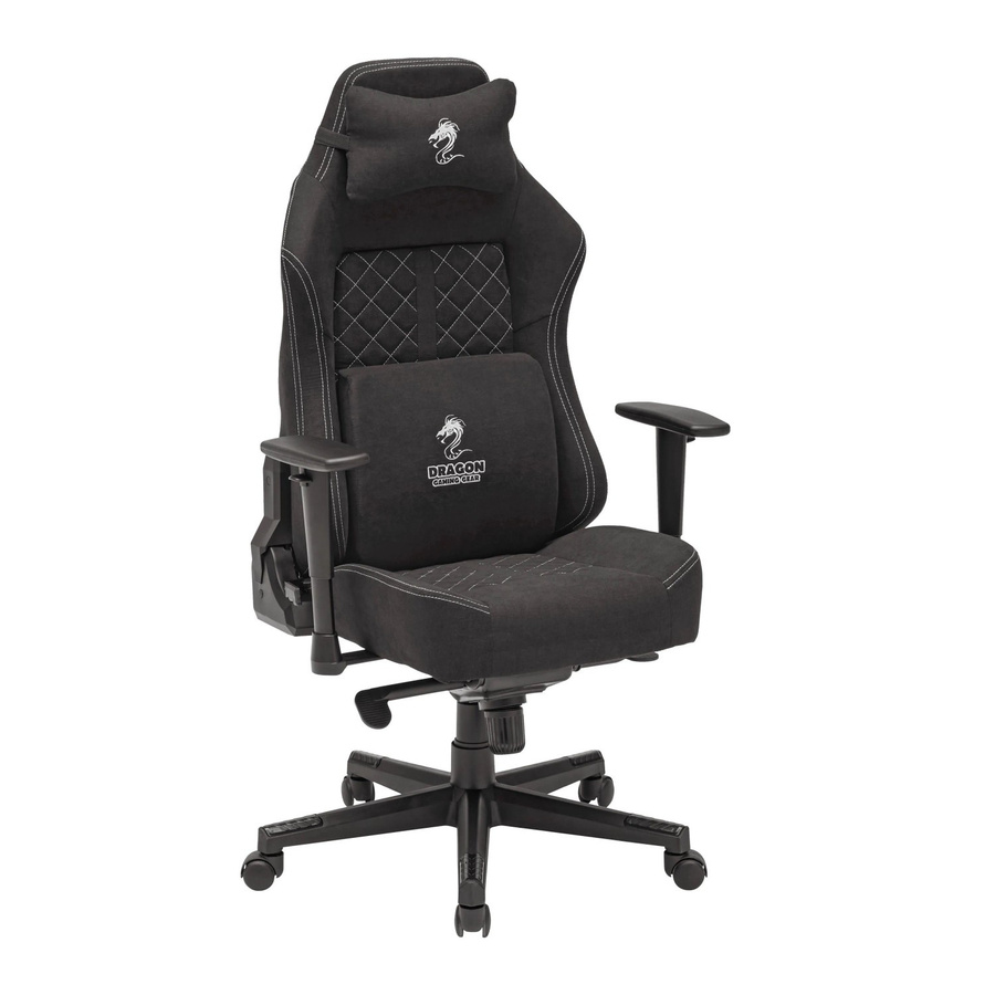Mömax Gamingstuhl Dragon in Schwarz/Weiß mit Stoffbezug und Kopfstütze - Bild 2