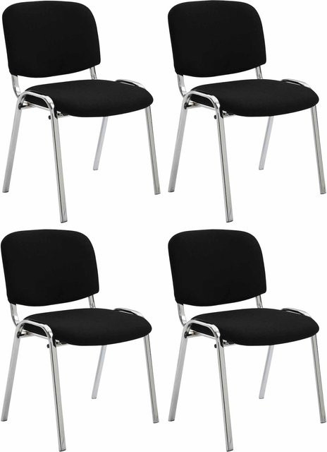 CLP 4er Set Stühle Ken mit Chromgestell und gepolsterter Stoffsitzfläche - Bild 1