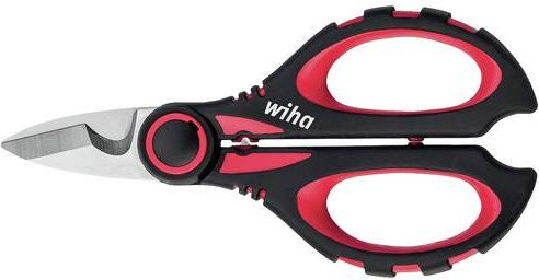 Wiha Elektrikerschere mit Crimpfunktion in Schwarz und Rot, Länge: 160 mm - Bild 1