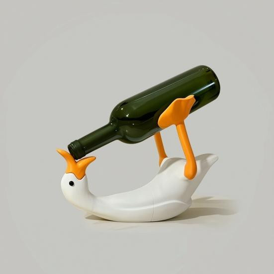 Weinflaschenhalter in Gänse-Form von Mud in your eye, weißer 3D-gedruckter Enten-Weinregal für Standardflaschen als dekorative Küchenbar-Dekoration - Bild 2