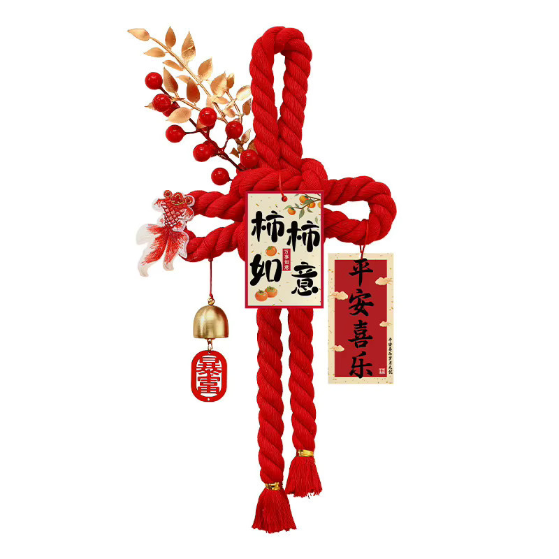 WHPHous Chinesische Knotenornamente für das Jahr des Pferdes 2026, Rote Neujahrsdekoration mit Glocke als Haustürbehang - Bild 6