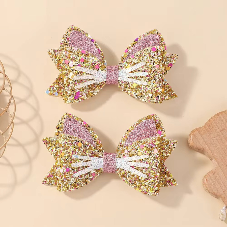 Haar Clips Katze, Gold, Glitter, Kinder, Baby Mädchen - Bild 1