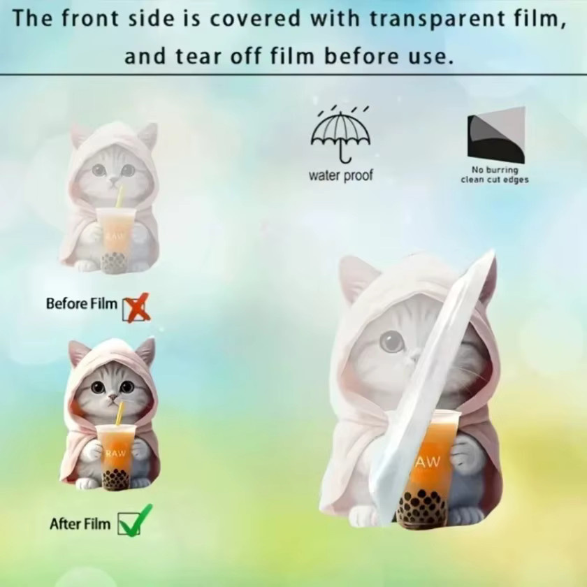 XIKCU Katzen Bubble Tea Handyhalter aus Acryl als faltbarer Finger-Griff und Handyständer für iPhone, Samsung und Xiaomi - Bild 5