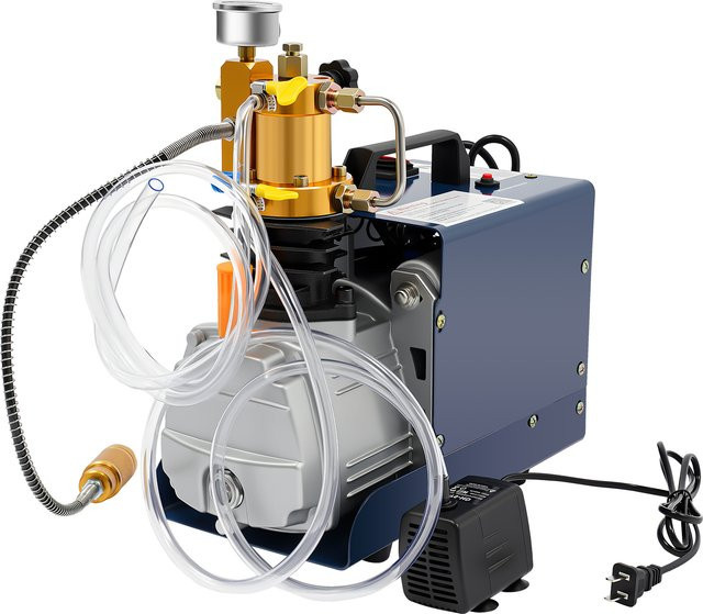 Bymaocar 1800W PCP Luftkompressor, wassergekühlte Hochdruck-Luftpumpe in Blau und Silber mit integriertem Kondensatorfilter - Bild 1