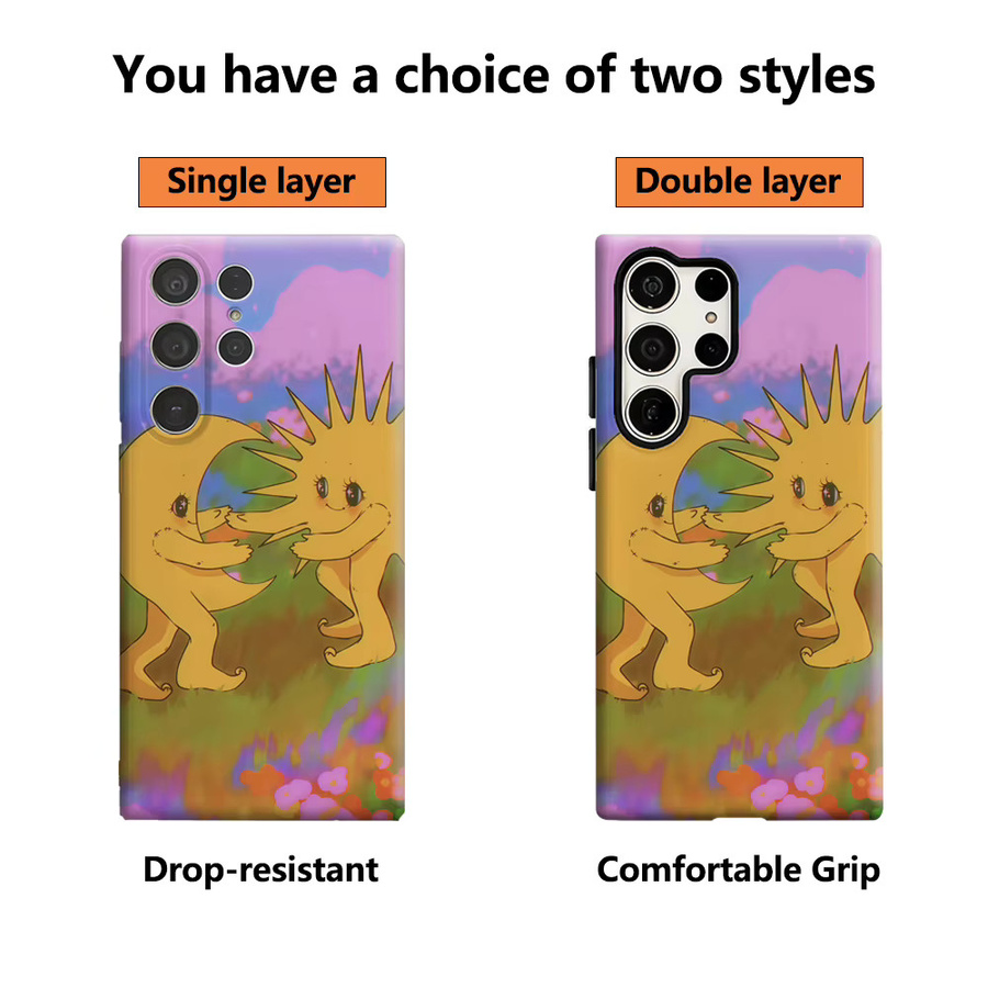 Handyhülle mit Sonnen- und Mondtanz-Design für Samsung Galaxy S25 Ultra, S24 und S23 Ultra Plus, glänzende doppellagige Rückseite, Multicolor - Bild 2