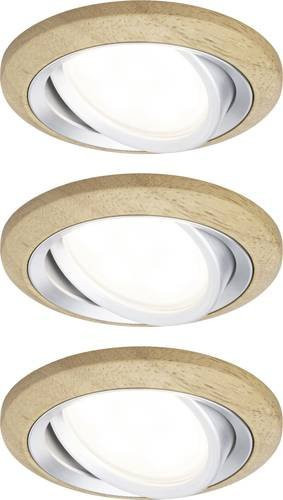 Paulmann Lanati LED-Einbauleuchte 92239 in Holzoptik Eiche, 6W, Warmweiß, Aluminium - Bild 1